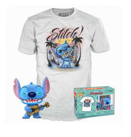 Funko Pop & Tee Stitch Ukelele Lilo & Stitch Disney Flocked Exclusivo