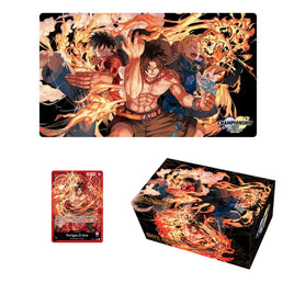 Tapete y Caja de Mazo One Piece Card Game Special Goods Set Ace/Sabo/Luffy