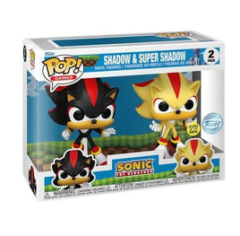 Pack 2 Funko Pop Shadow & Super Shadow Sonic the Hedgehog GITD Exclusive