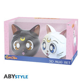 Pack Tazas 3D Luna y Artemis Sailor Moon