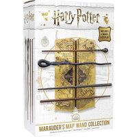 Réplica Mapa del Merodeador y 4 Varitas en expositor Harry Potter